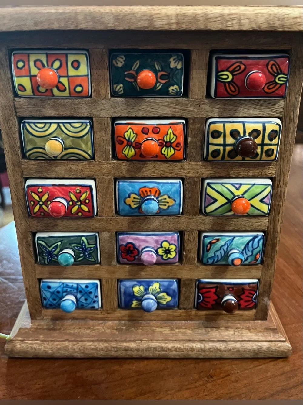 Brand New World Market 15-Drawer Ceramic & Wood Apothecary Chest Storage Box